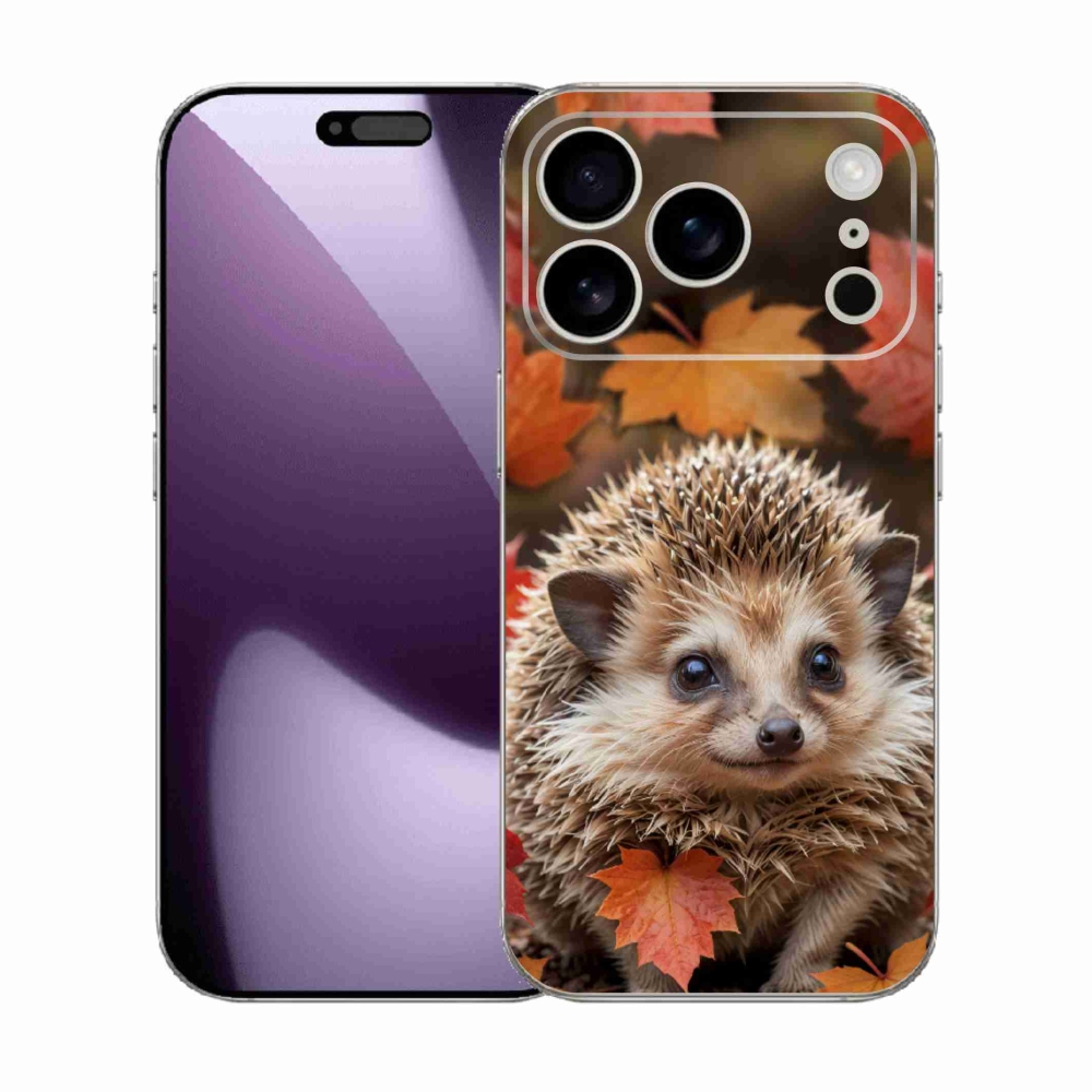 Gélový kryt mmCase na iPhone 17 Pro - ježko v lístii