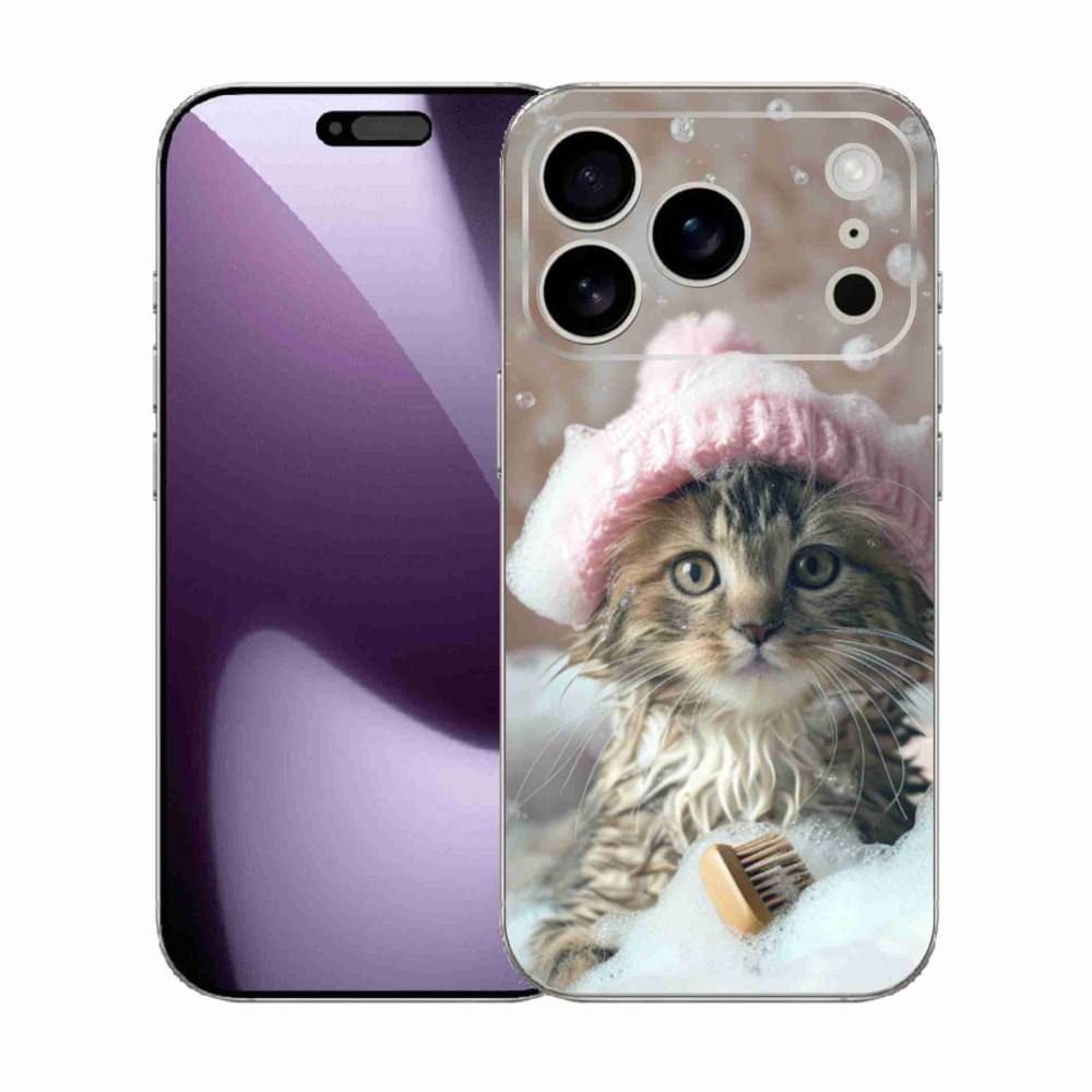 Gélový kryt mmCase na iPhone 17 Pro - mačiatko a kúpeľ