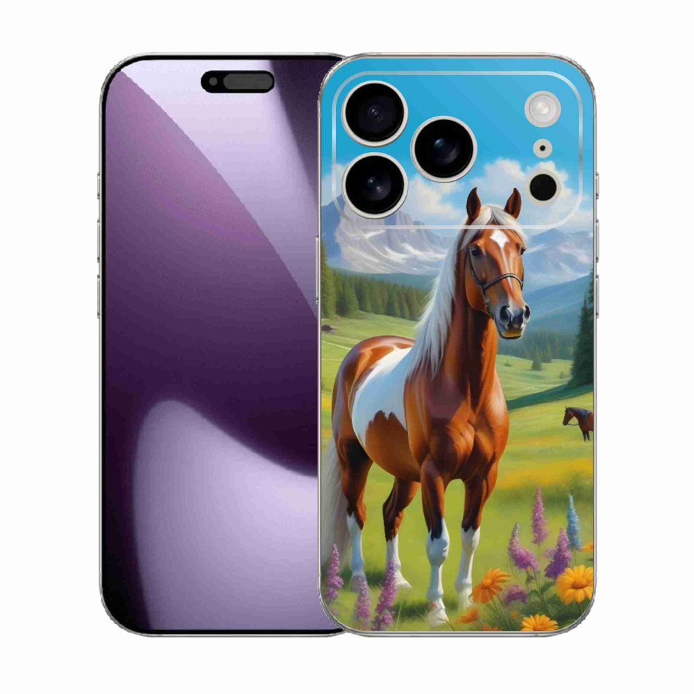 Gélový kryt mmCase na iPhone 17 Pro - kôň na lúke