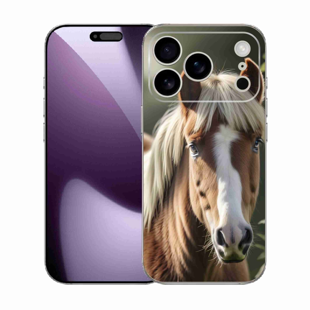 Gélový kryt mmCase na iPhone 17 Pro - kôň so svetlou hrivou