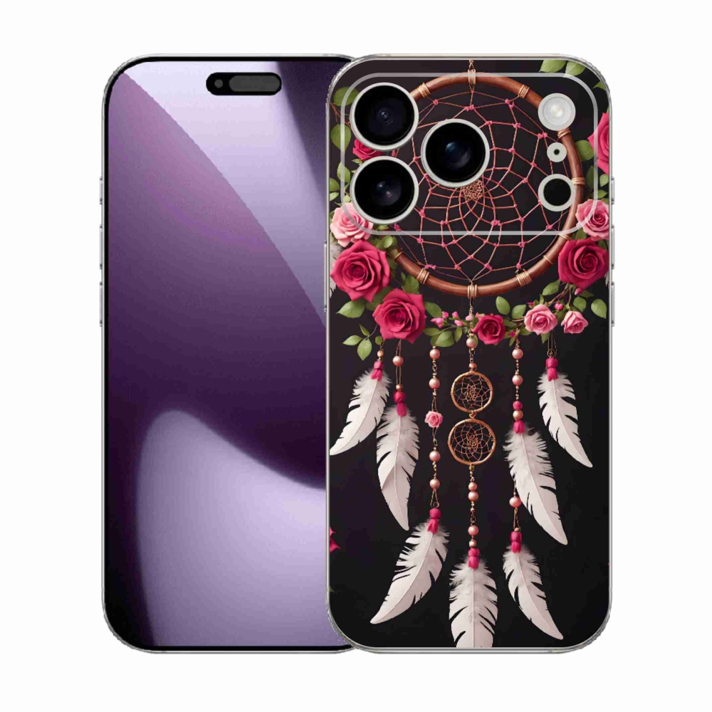 Gélový kryt mmCase na iPhone 17 Pro - lapač snov s ružami