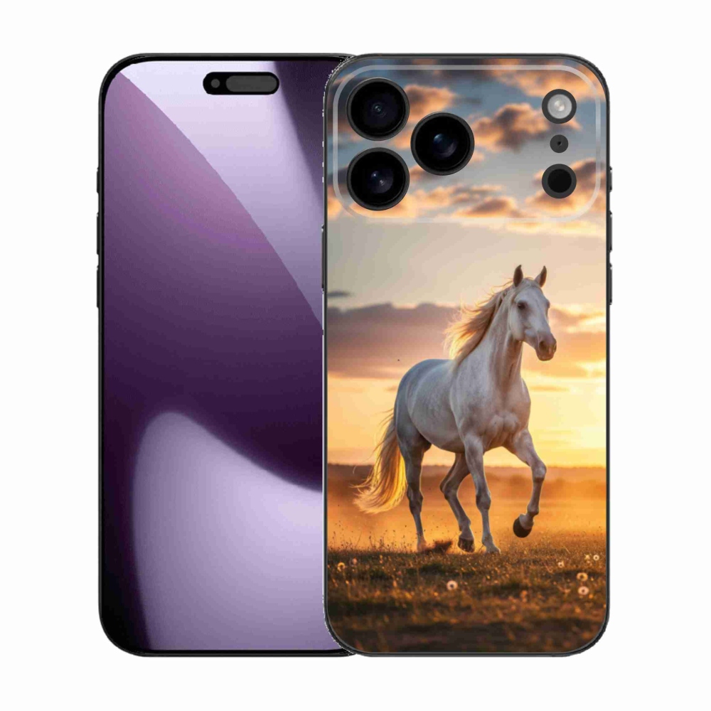 Gélový kryt mmCase na iPhone 17 Pro Max - bežiaci biely kôň 2
