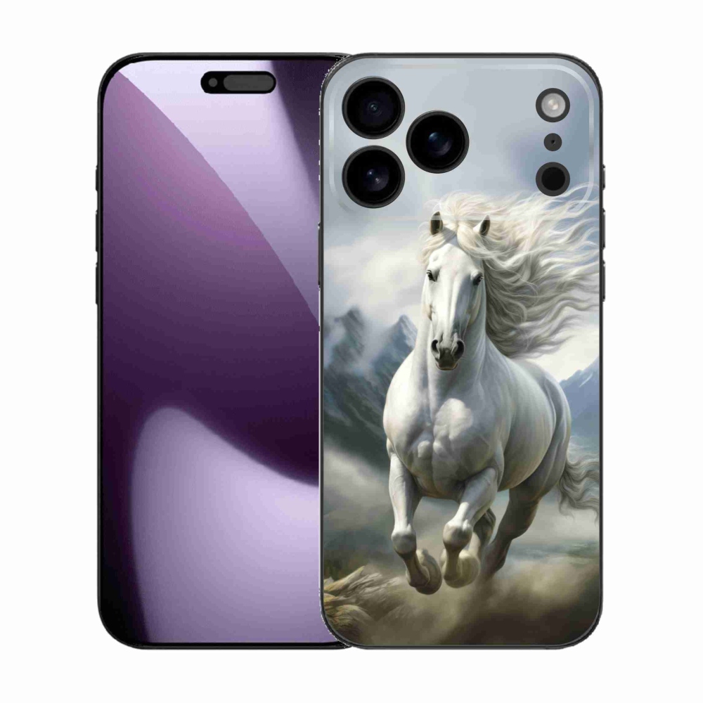 Gélový kryt mmCase na iPhone 17 Pro Max - bežiaci biely kôň 3