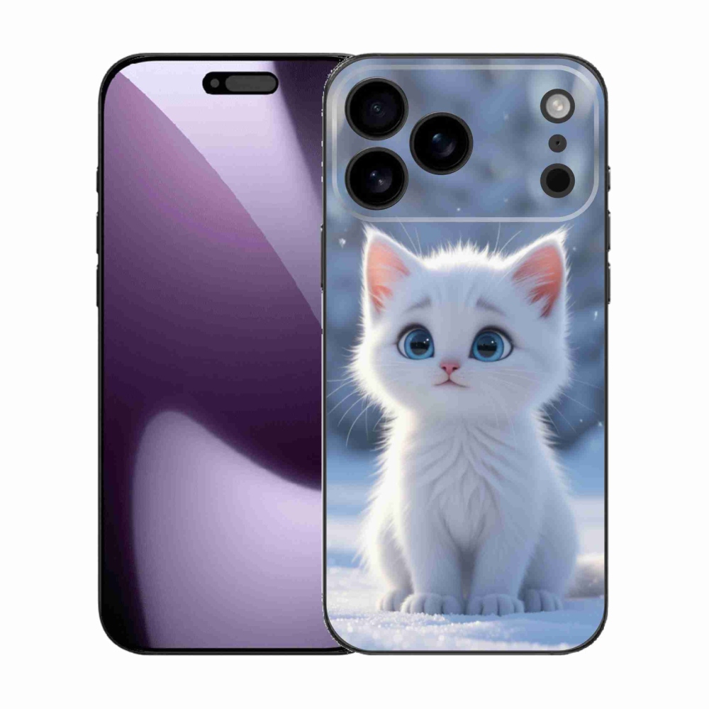 Gélový kryt mmCase na iPhone 17 Pro Max - biele mačiatko 3