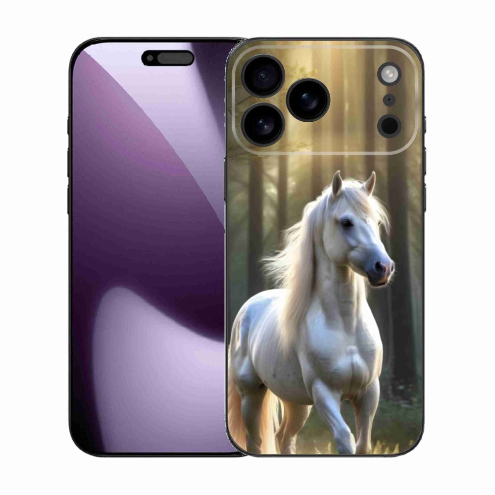 Gélový kryt mmCase na iPhone 17 Pro Max - biely kôň 3