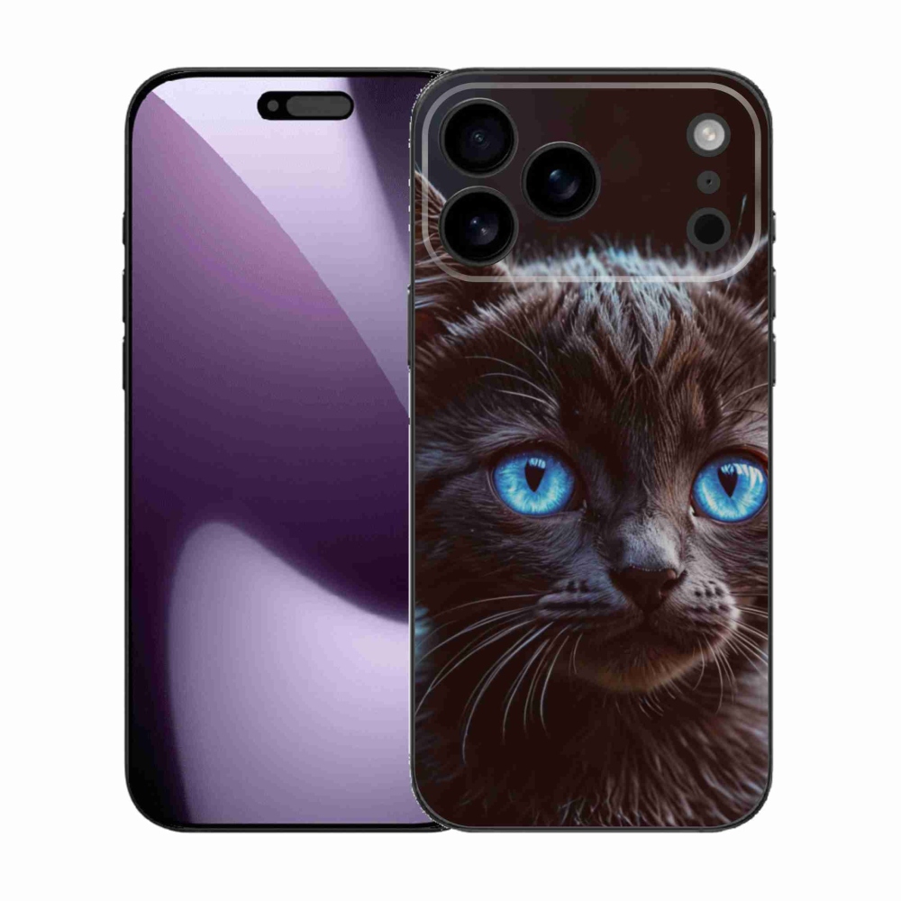 Gélový kryt mmCase na iPhone 17 Pro Max - čierne mačiatko 2