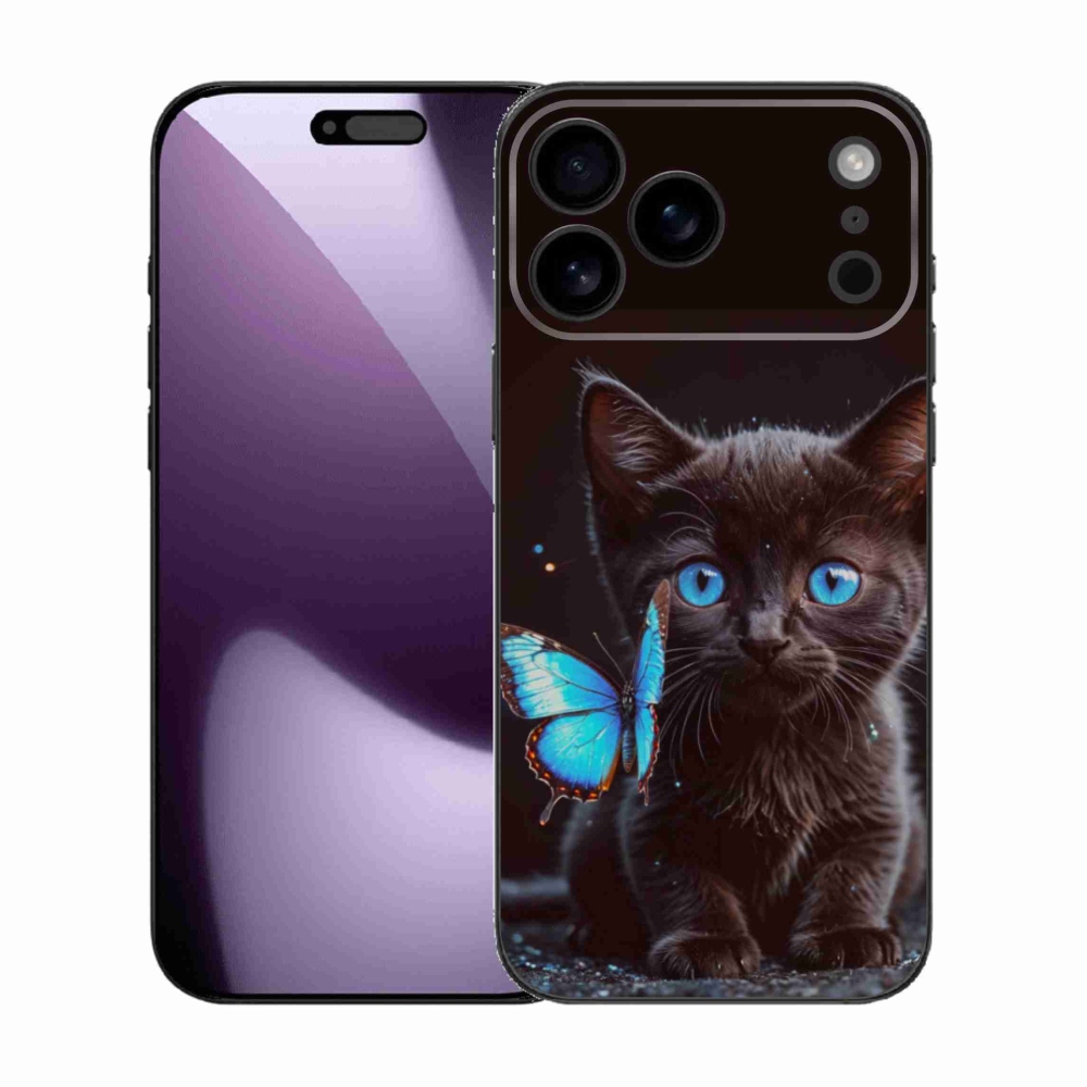Gélový kryt mmCase na iPhone 17 Pro Max - čierne mačiatko 3