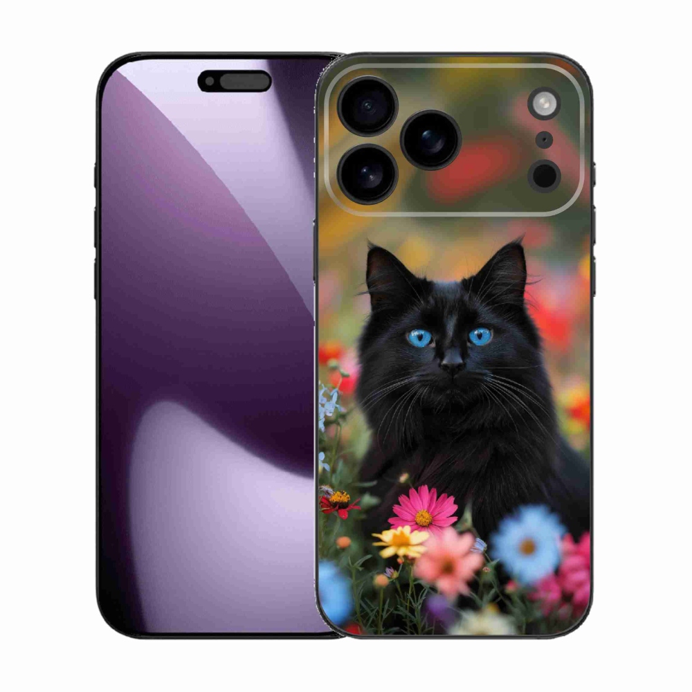 Gélový kryt mmCase na iPhone 17 Pro Max - čierne mačiatko 4