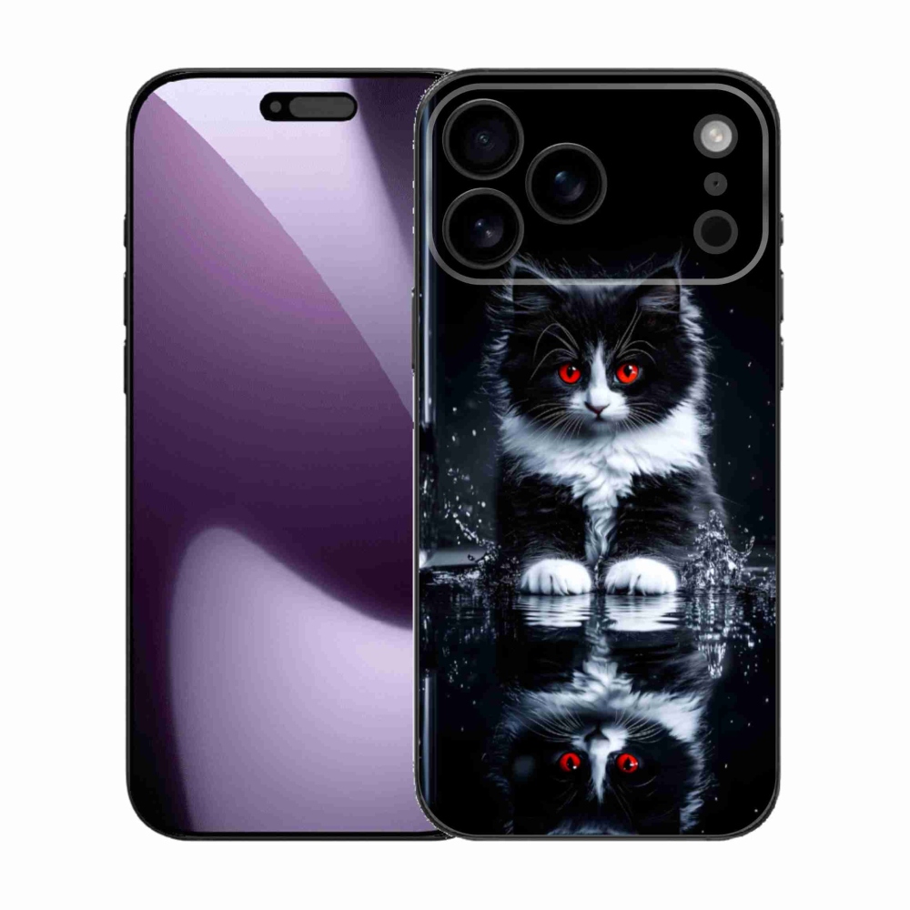 Gélový kryt mmCase na iPhone 17 Pro Max - čiernobiele mačiatko