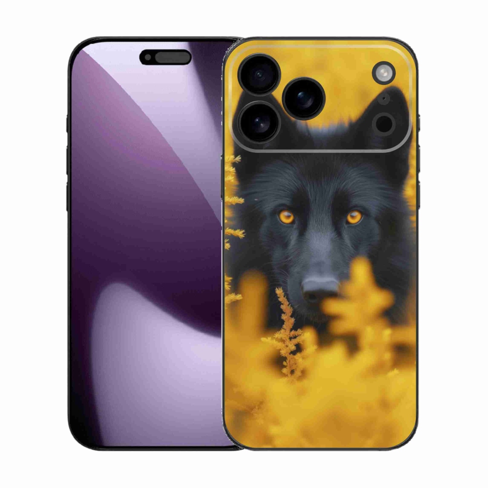 Gélový kryt mmCase na iPhone 17 Pro Max - čierny vlk 2