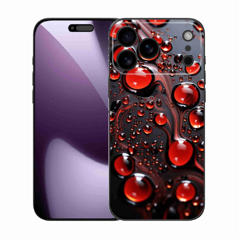 Gélový kryt mmCase na iPhone 17 Pro Max - červené kvapky 2