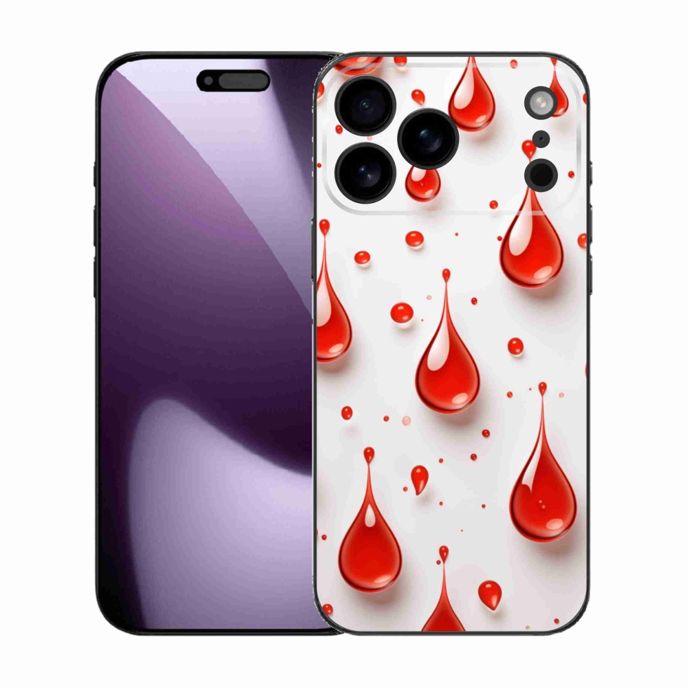 Gélový kryt mmCase na iPhone 17 Pro Max - červené kvapky