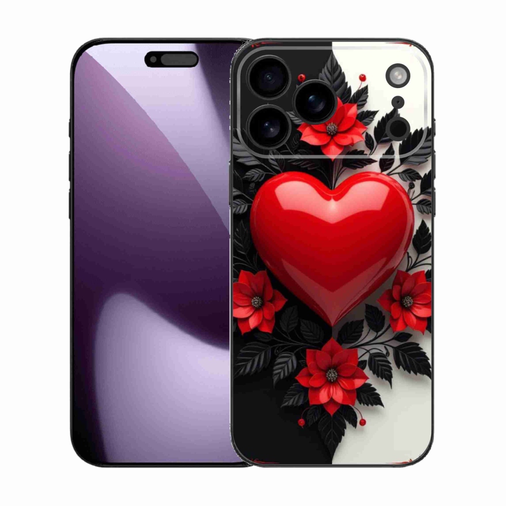 Gélový kryt mmCase na iPhone 17 Pro Max - červené srdce