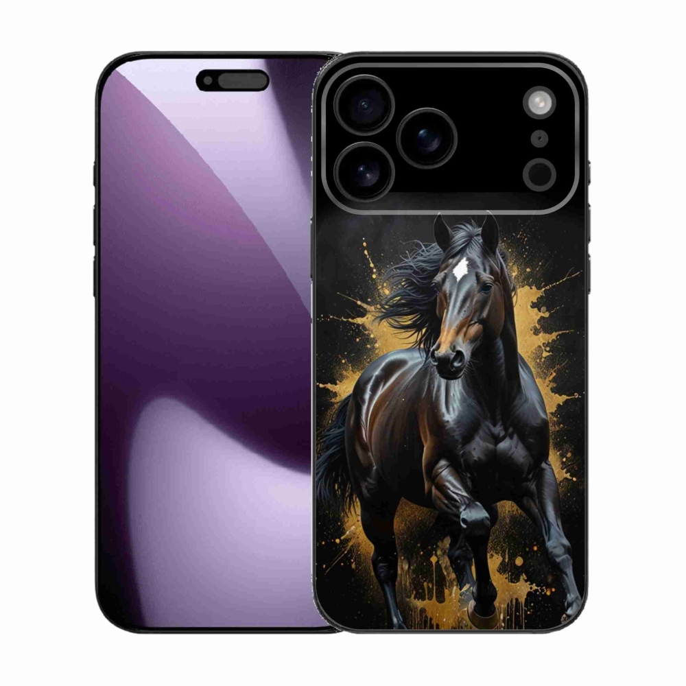 Gélový kryt mmCase na iPhone 17 Pro Max - elegantný čierny žrebec