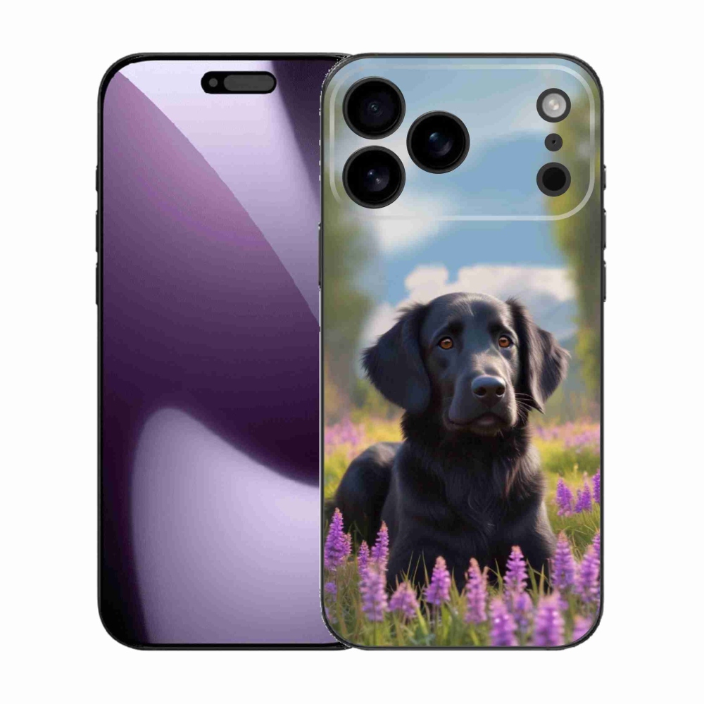 Gélový kryt mmCase na iPhone 17 Pro Max - elegantný čierny retriever