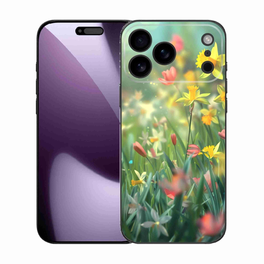 Gélový kryt mmCase na iPhone 17 Pro Max - jarné kvety