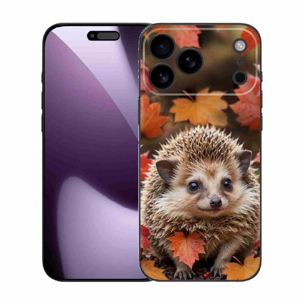 Gélový kryt mmCase na iPhone 17 Pro Max - ježko v lístia