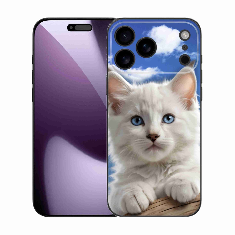 Gélový kryt mmCase na iPhone 17 Pro Max - mačiatko a oblaky