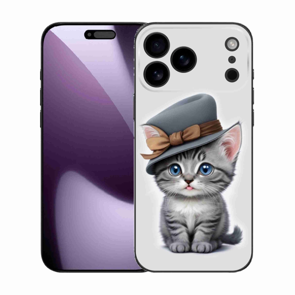 Gélový kryt mmCase na iPhone 17 Pro Max - mačiatko s klobúkom