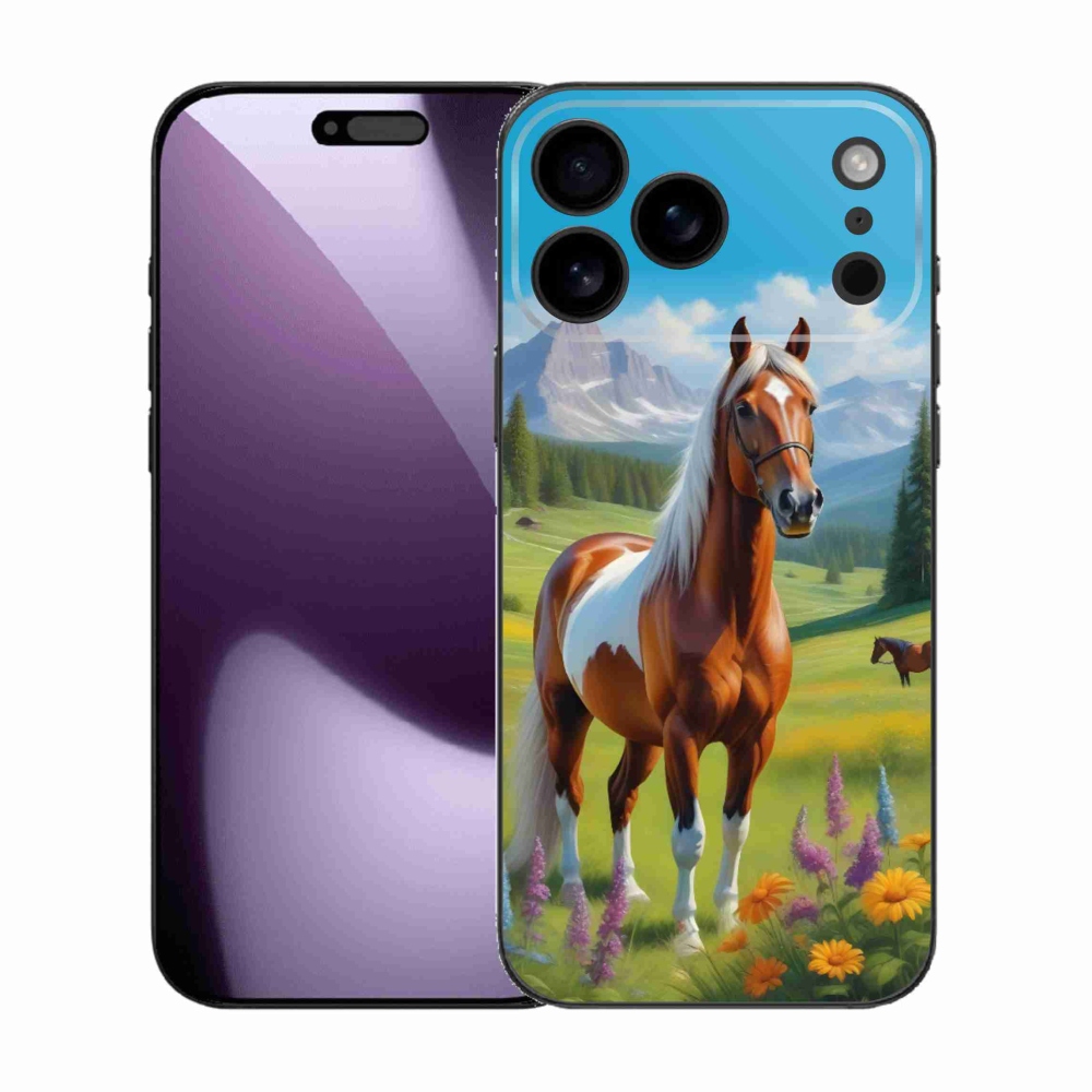 Gélový kryt mmCase na iPhone 17 Pro Max - kôň na lúke