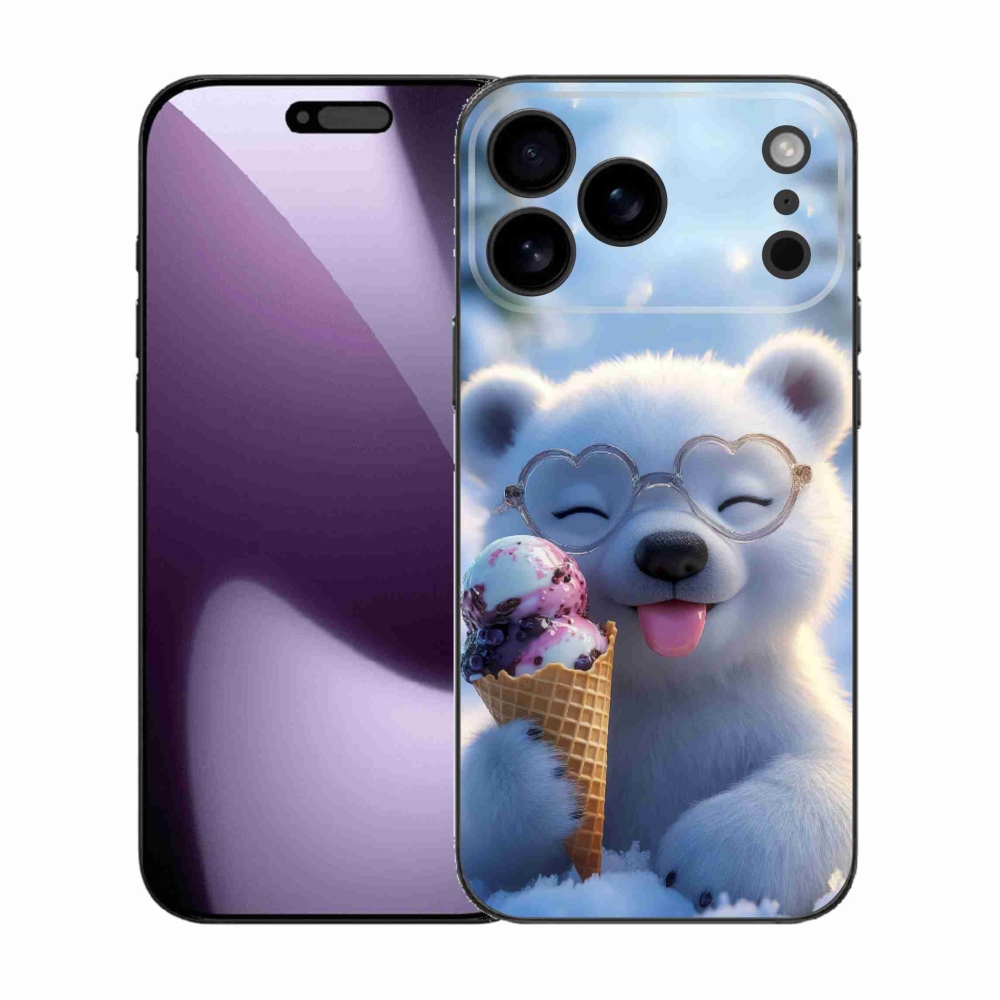 Gélový kryt mmCase na iPhone 17 Pro Max - medvedík so zmrzlinou