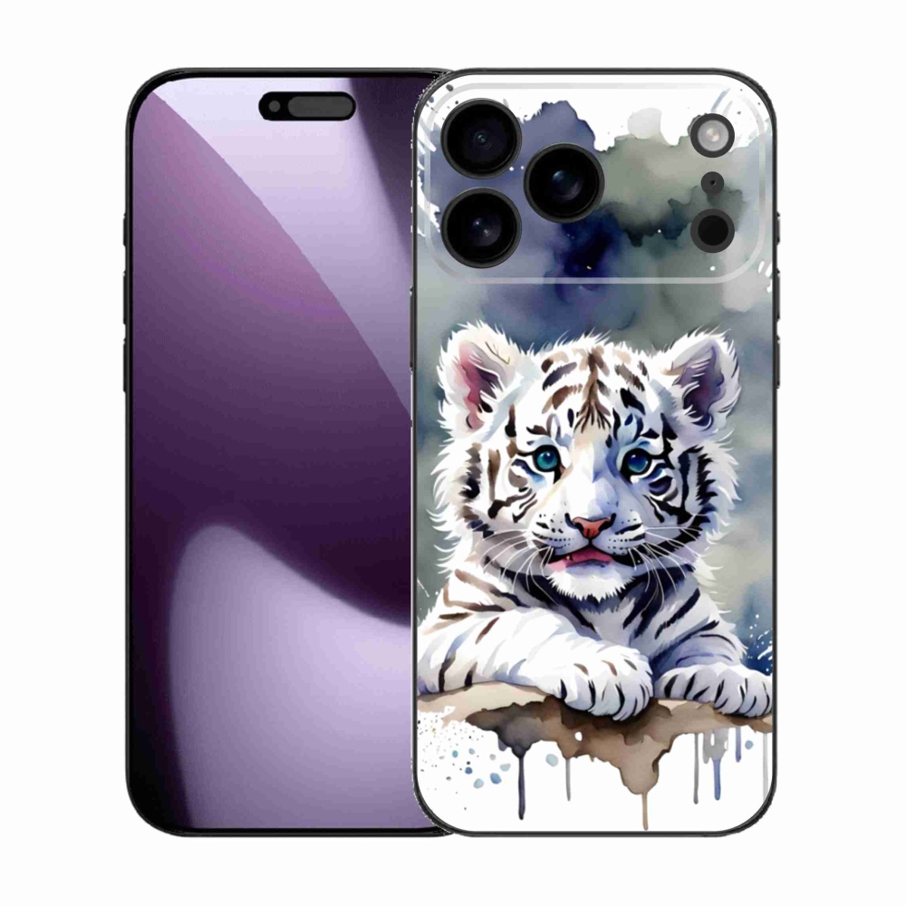 Gélový kryt mmCase na iPhone 17 Pro Max - mláďa bieleho tigra