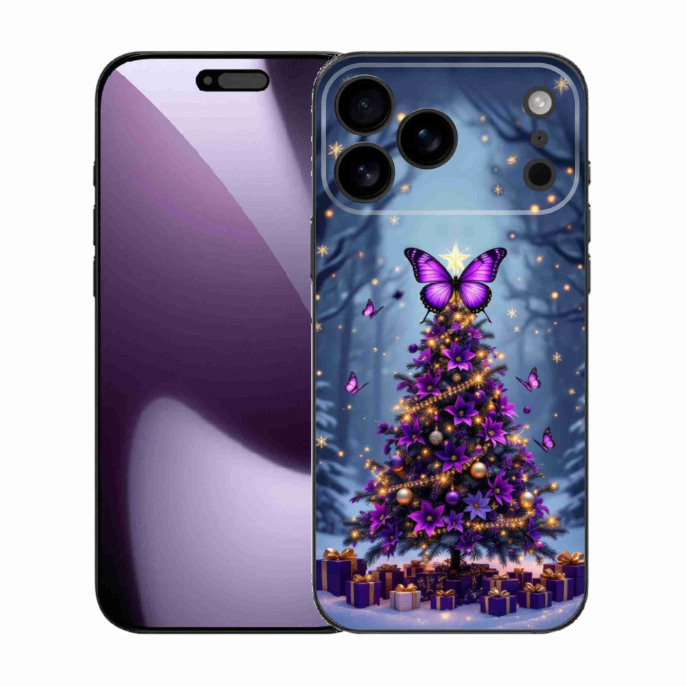 Gélový kryt mmCase na iPhone 17 Pro Max - motýlí vianočný stromček