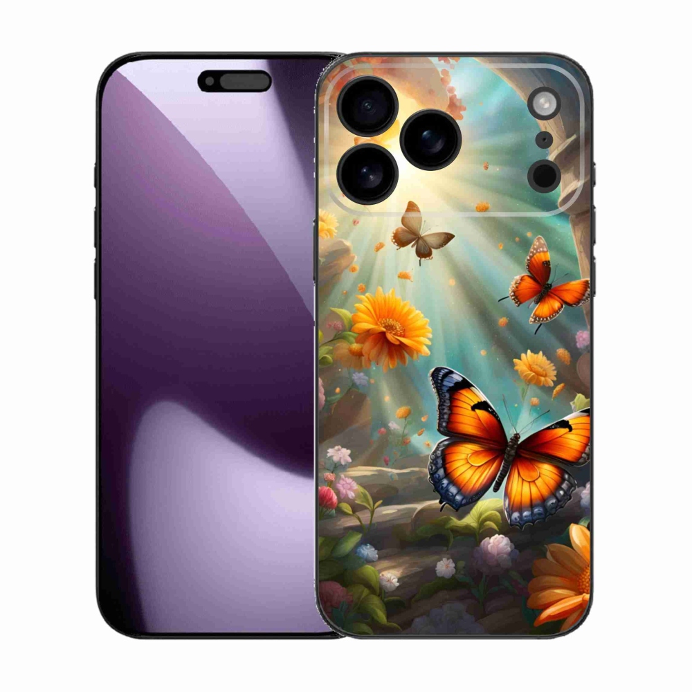 Gélový kryt mmCase na iPhone 17 Pro Max - motýlia záhrada 2