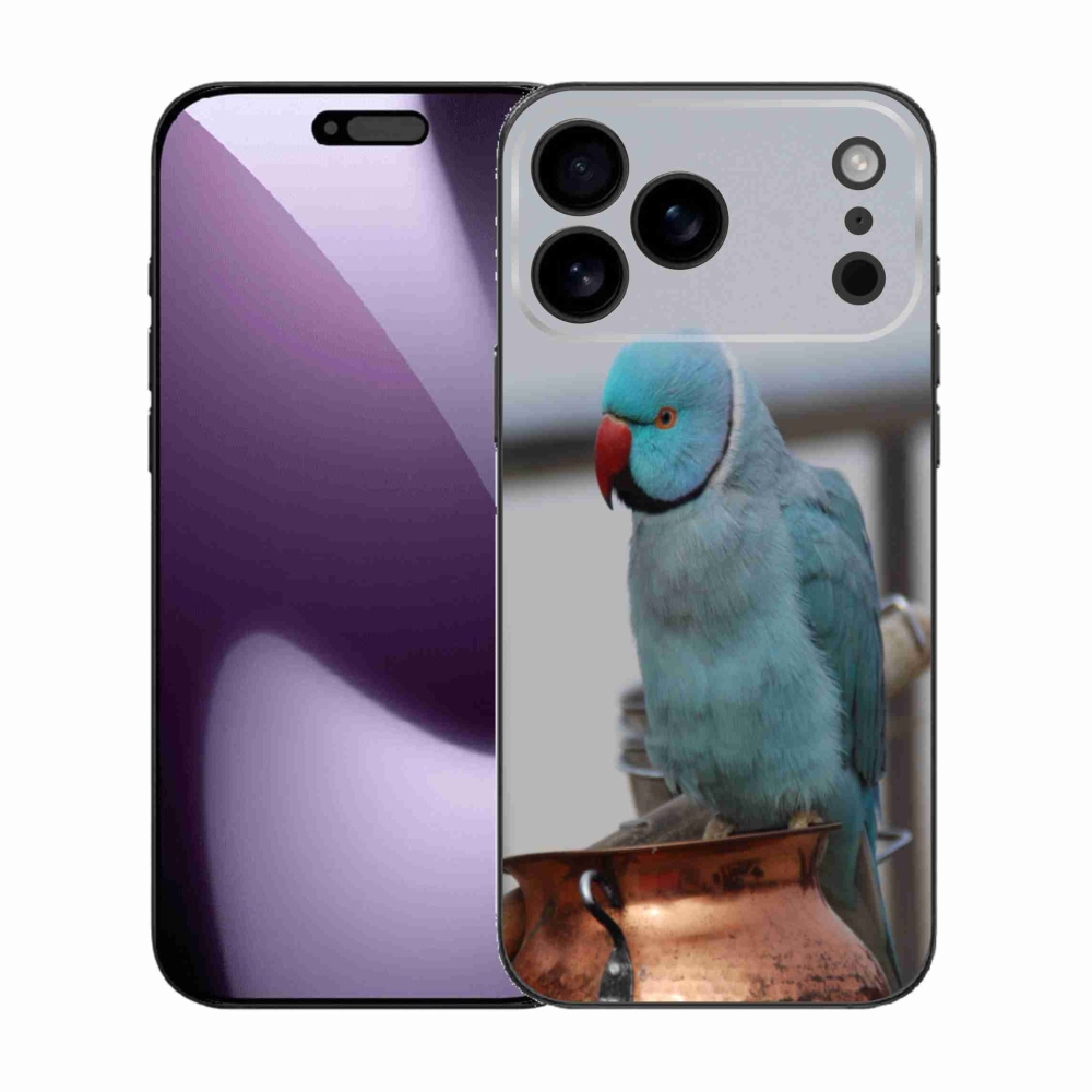 Gélový kryt mmCase na iPhone 17 Pro Max - papagáj alexander modrý