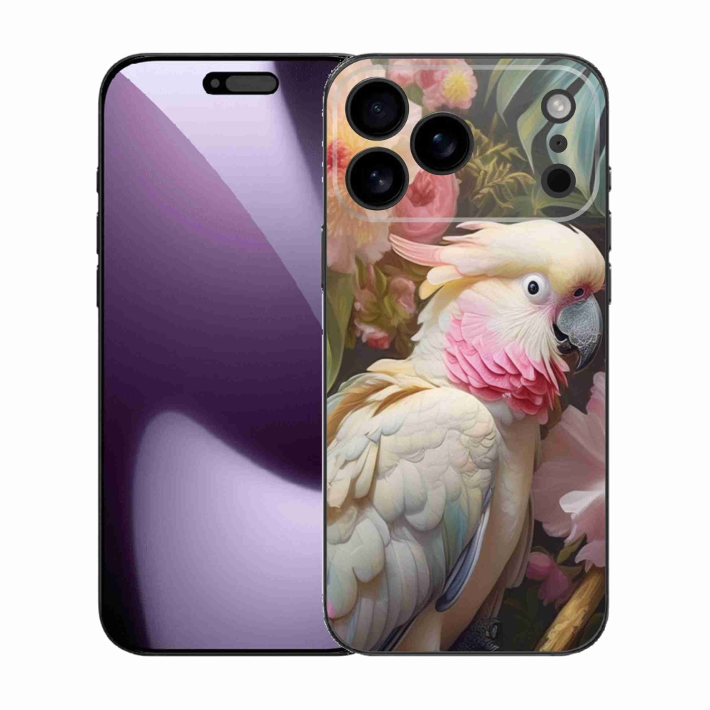 Gélový kryt mmCase na iPhone 17 Pro Max - papagáj kakadu ružový 2
