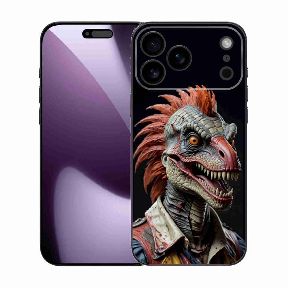 Gélový kryt mmCase na iPhone 17 Pro Max - punk dinosaurus