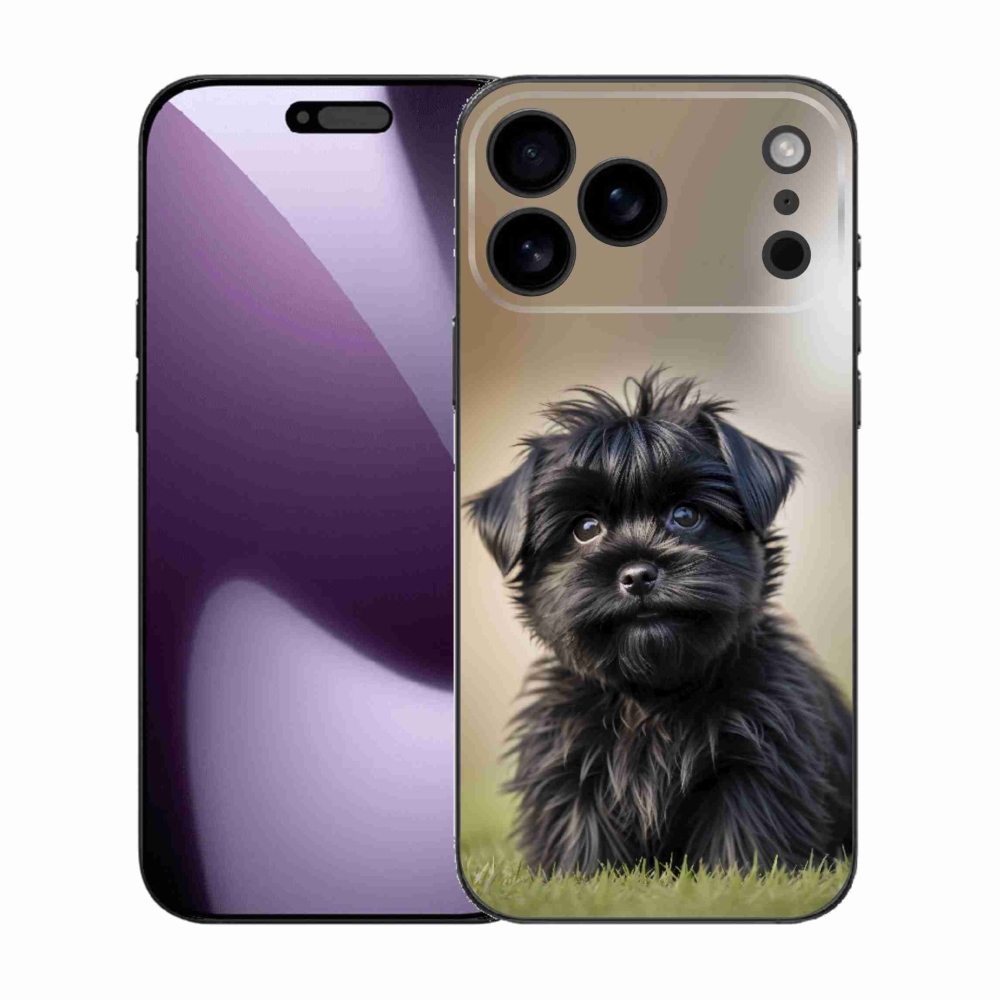 Gélový kryt mmCase na iPhone 17 Pro Max - roztomilý čierny psík