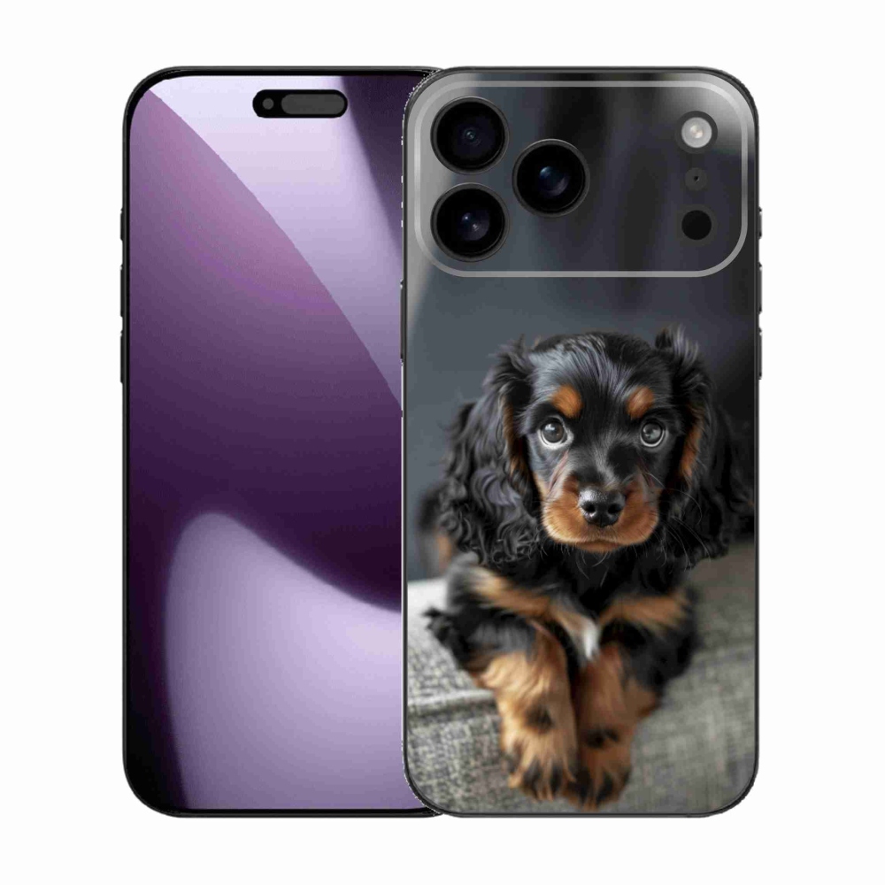 Gélový kryt mmCase na iPhone 17 Pro Max - roztomilý dlhosrstý jazvečík