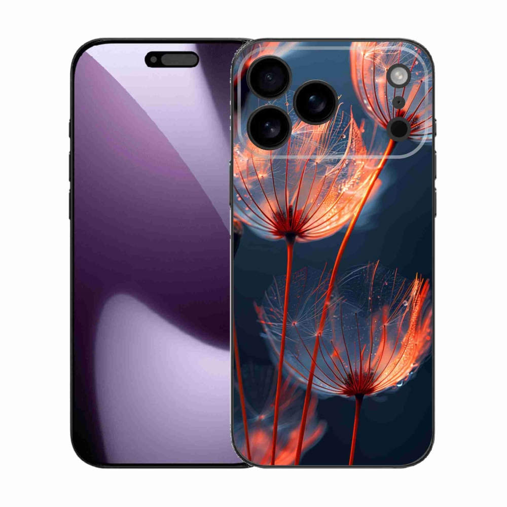 Gélový kryt mmCase na iPhone 17 Pro Max - svetielkujúce páperie