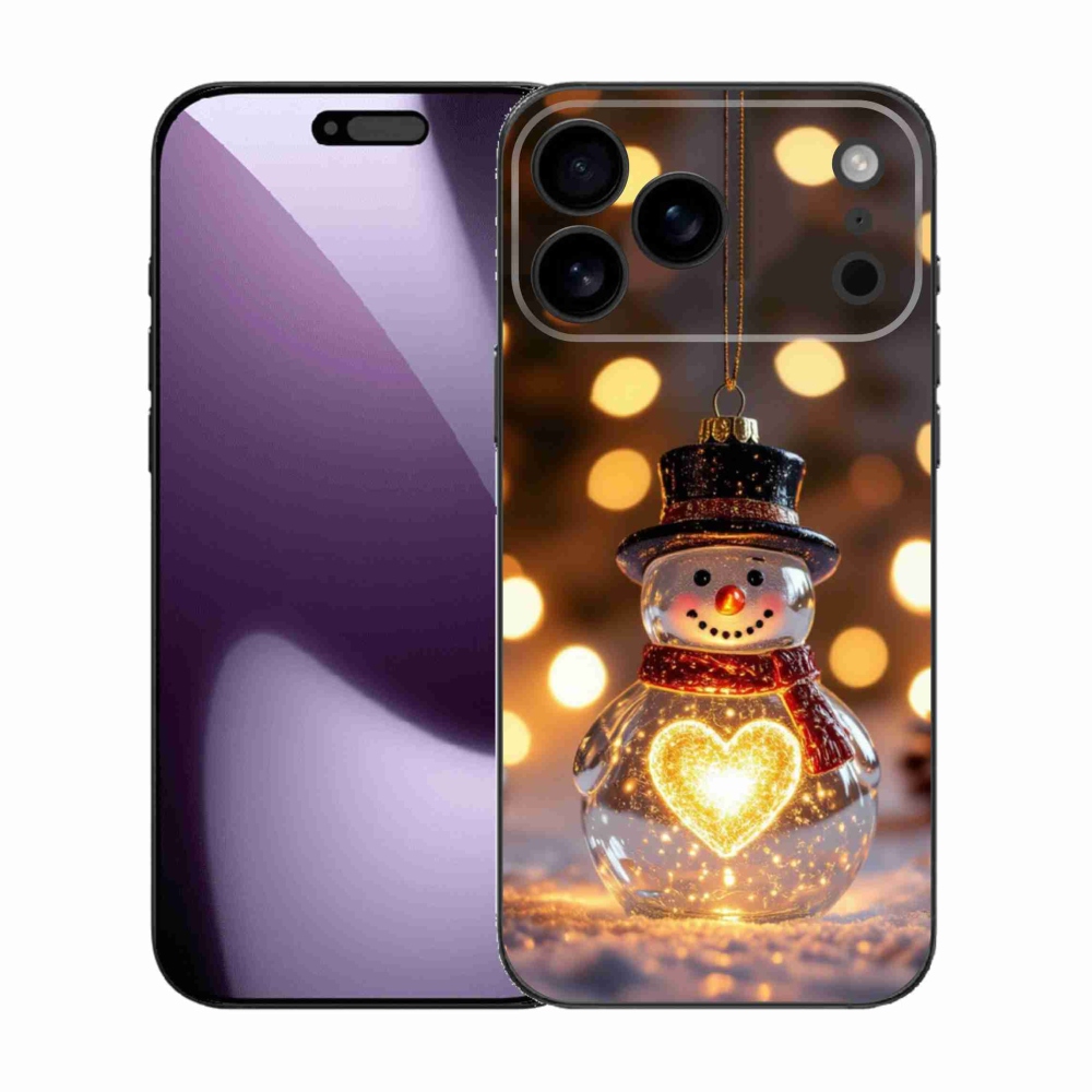 Gélový kryt mmCase na iPhone 17 Pro Max - svietiaci vianočný snehuliak