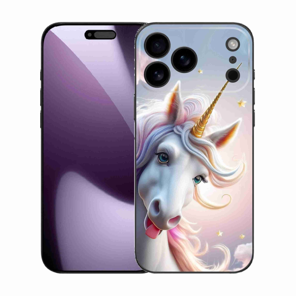 Gélový kryt mmCase na iPhone 17 Pro Max - veselý jednorožec