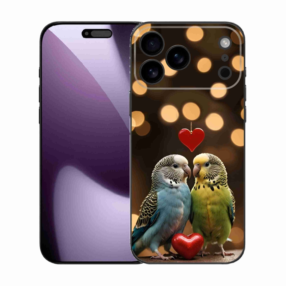 Gélový kryt mmCase na iPhone 17 Pro Max - zamilovaní papagáje