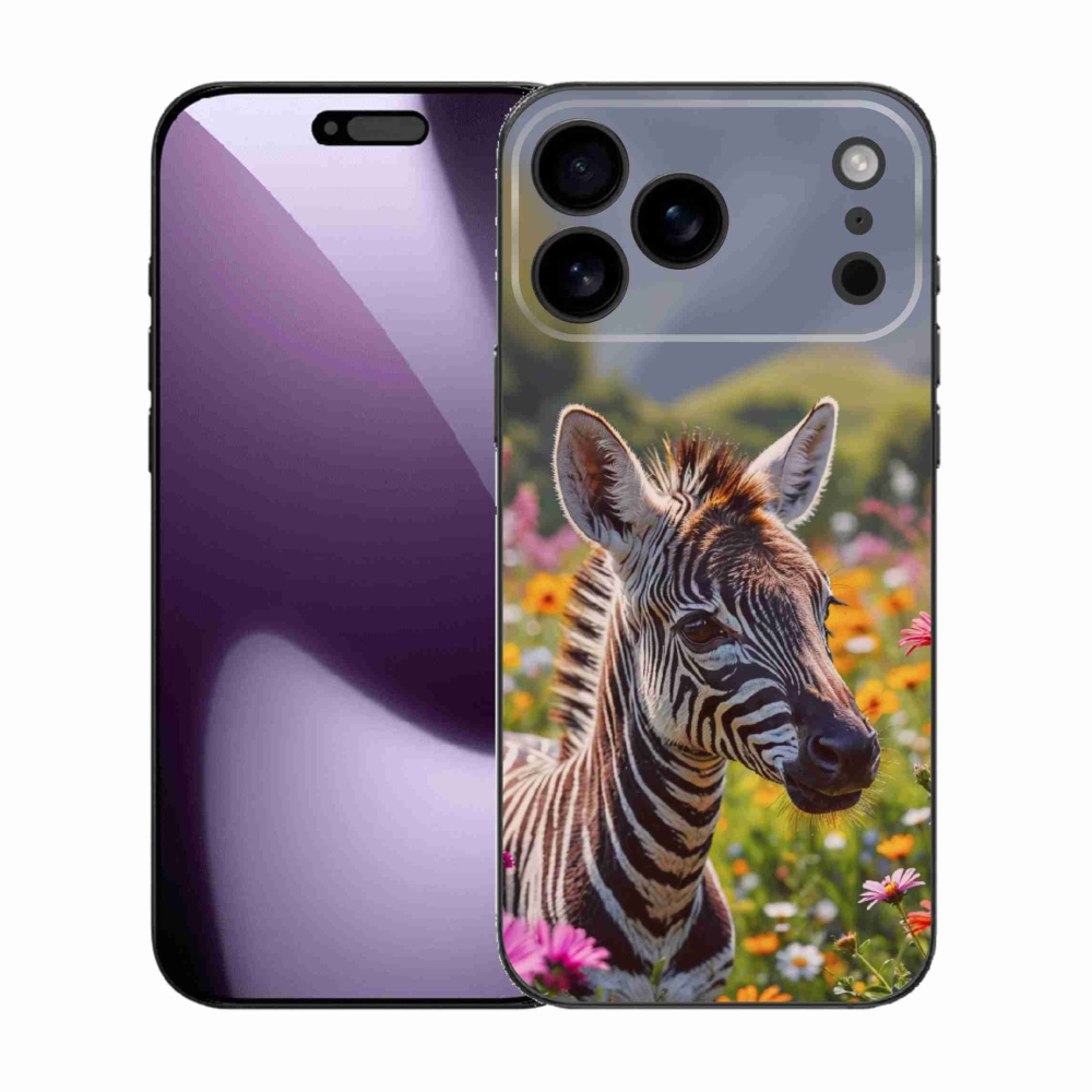 Gélový kryt mmCase na iPhone 17 Pro Max - zebra na lúke
