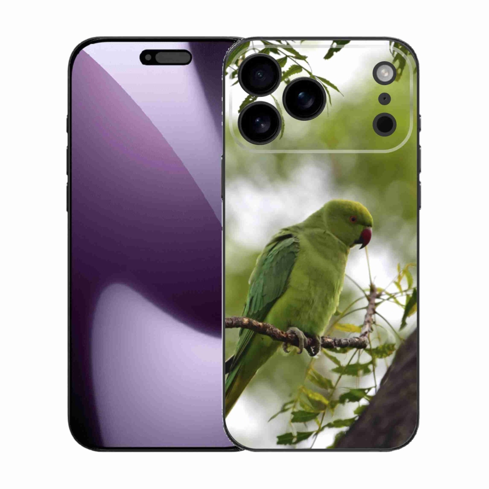 Gélový kryt mmCase na iPhone 17 Pro Max - zelený papagáj