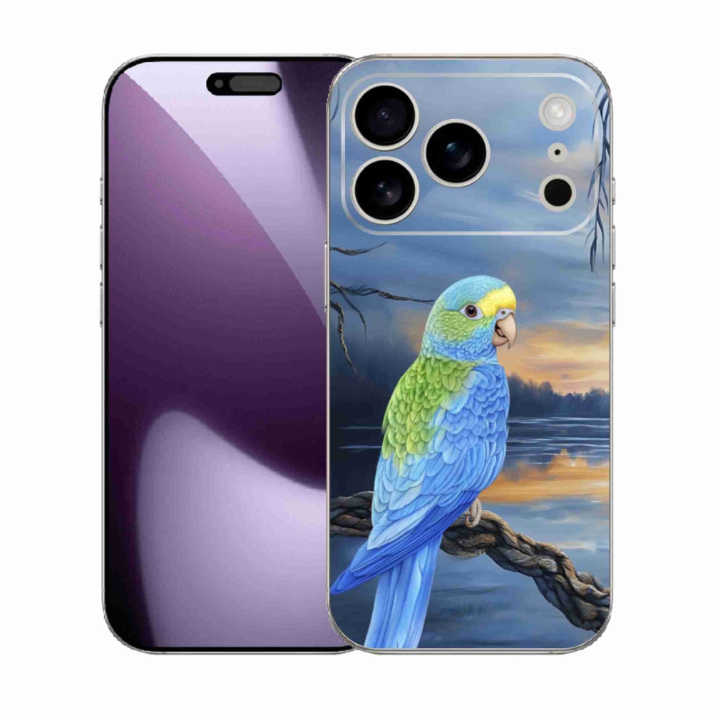 Gélový kryt mmCase na iPhone 17 Pro - modrý papagáj