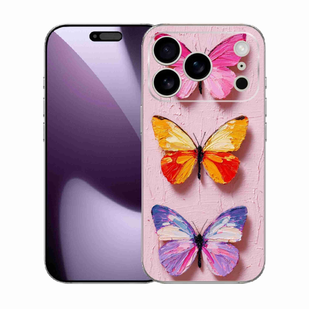 Gélový kryt mmCase na iPhone 17 Pro - motýlia trojica