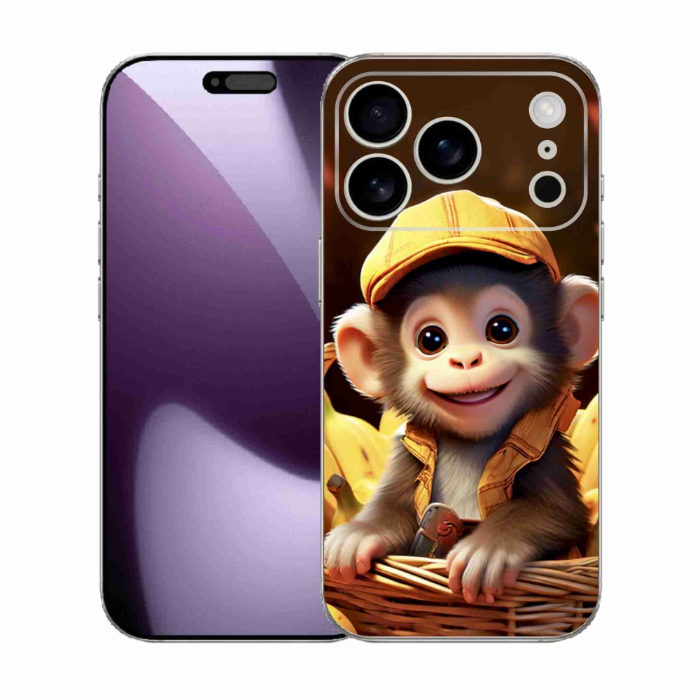 Gélový kryt mmCase na iPhone 17 Pro - opice v košíku