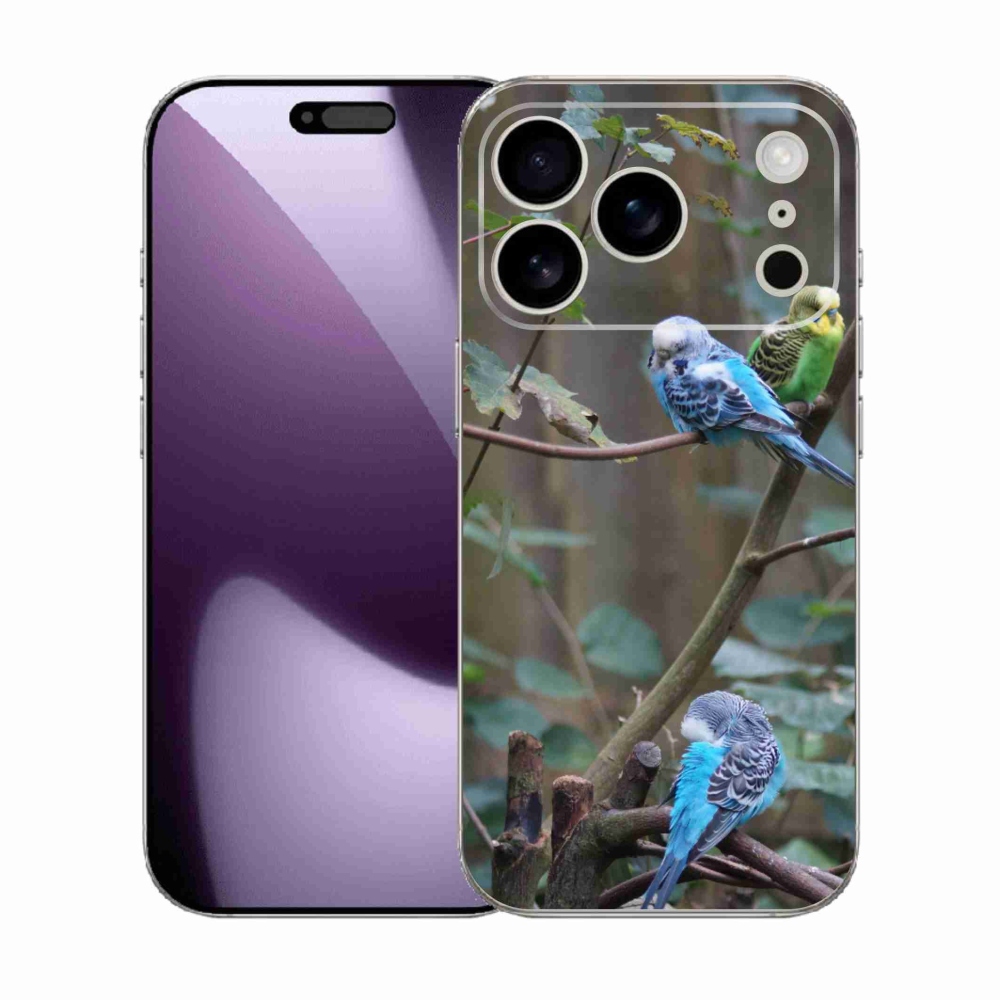 Gélový kryt mmCase na iPhone 17 Pro - papagáje na vetve