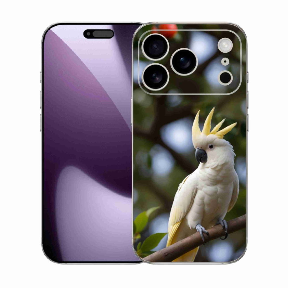 Gélový kryt mmCase na iPhone 17 Pro - papagáj kakadu 3