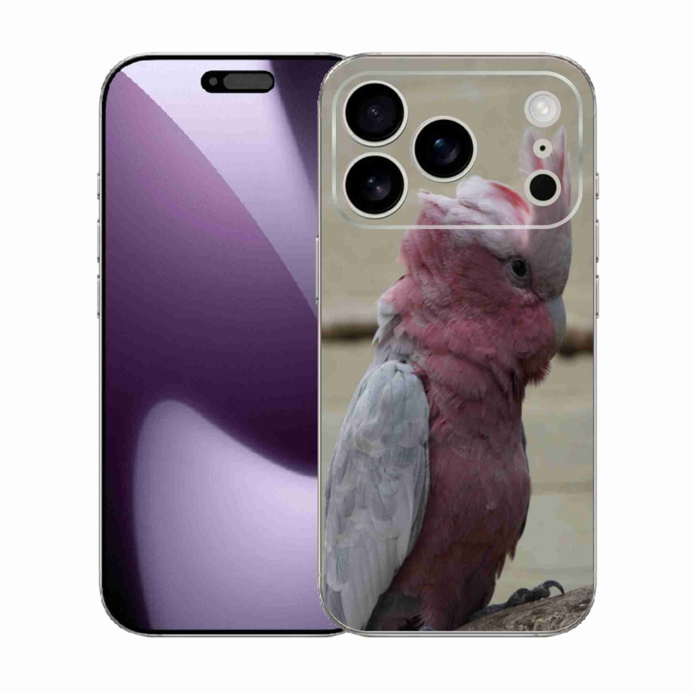 Gélový kryt mmCase na iPhone 17 Pro - papagáj kakadu ružový