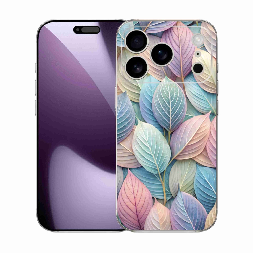 Gélový kryt mmCase na iPhone 17 Pro - pastelové listy