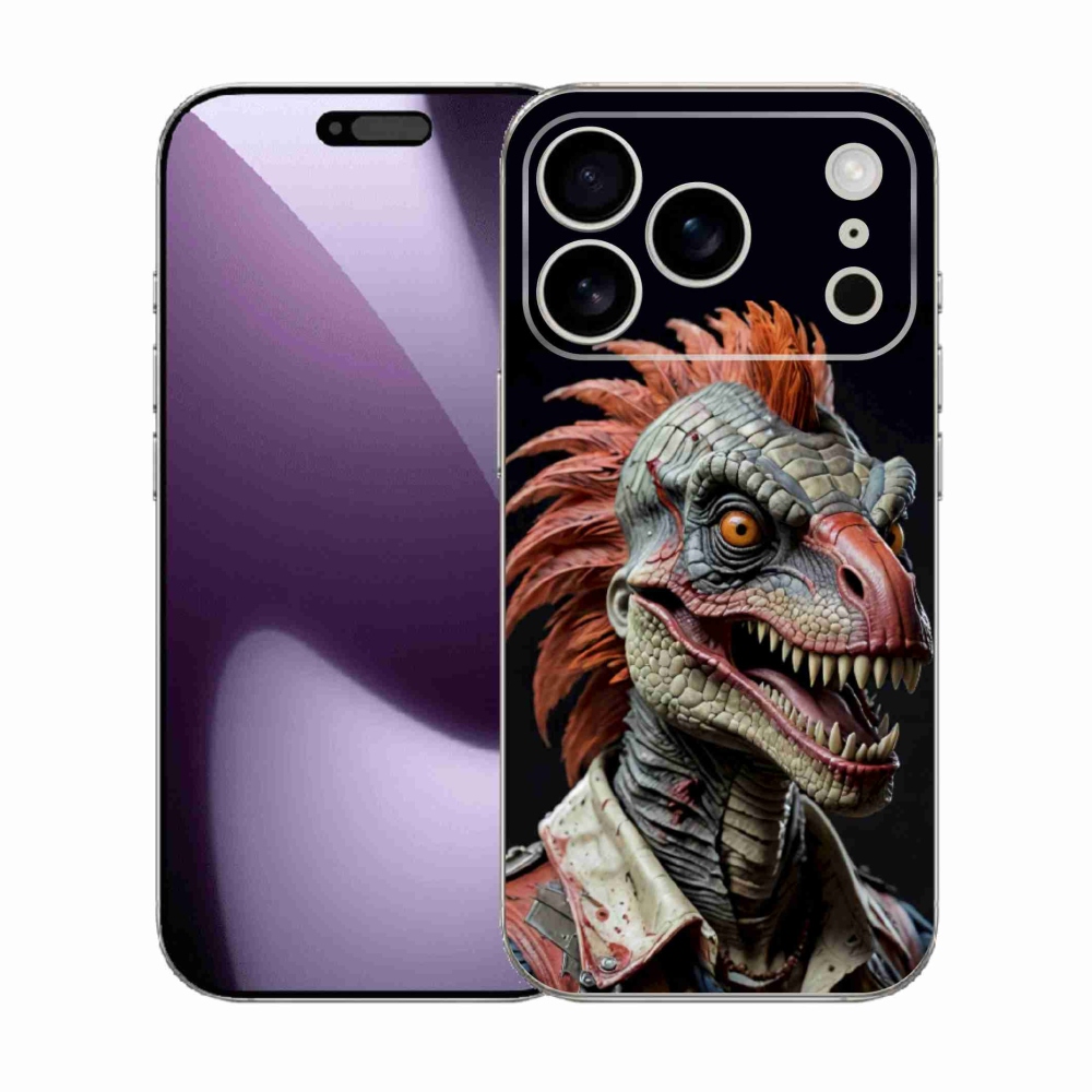 Gélový kryt mmCase na iPhone 17 Pro - punk dinosaurus