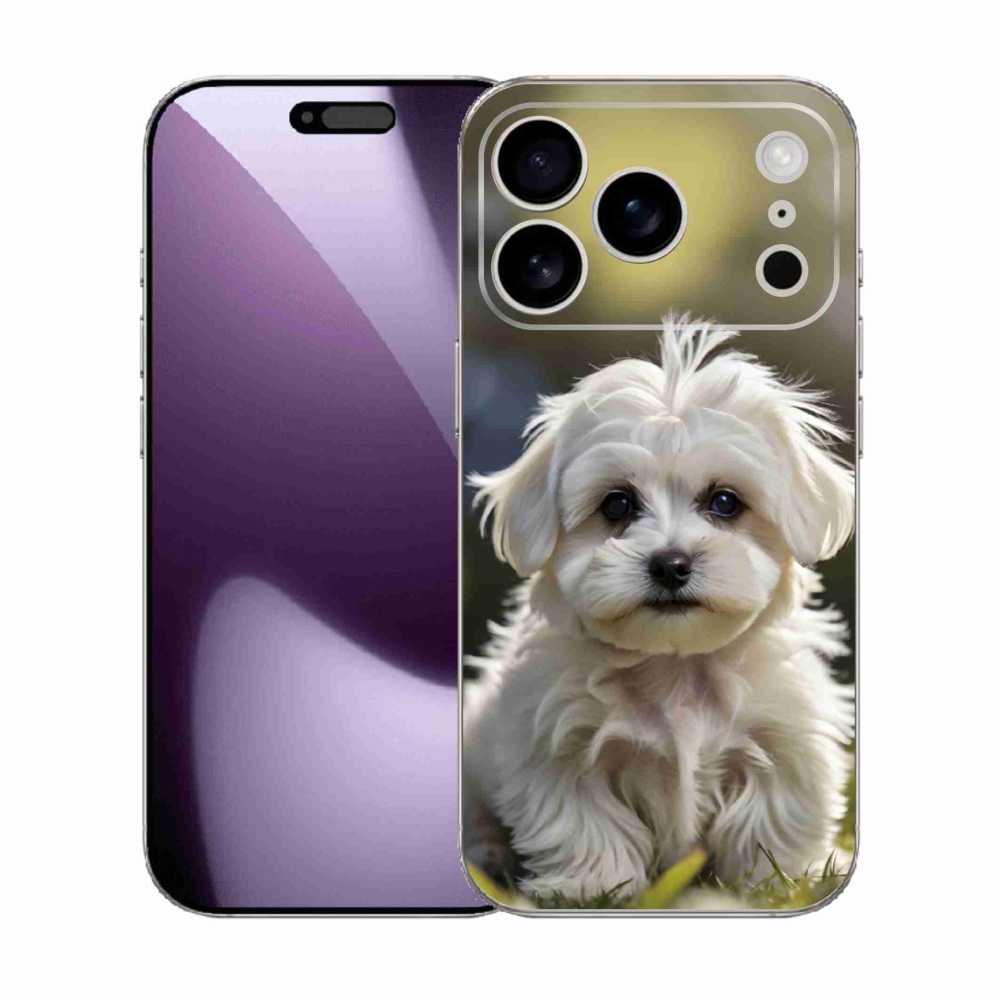 Gélový kryt mmCase na iPhone 17 Pro - roztomilý maltézsky psík