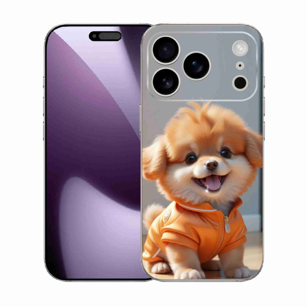 Gélový kryt mmCase na iPhone 17 Pro - roztomilý pomeranian v mikine