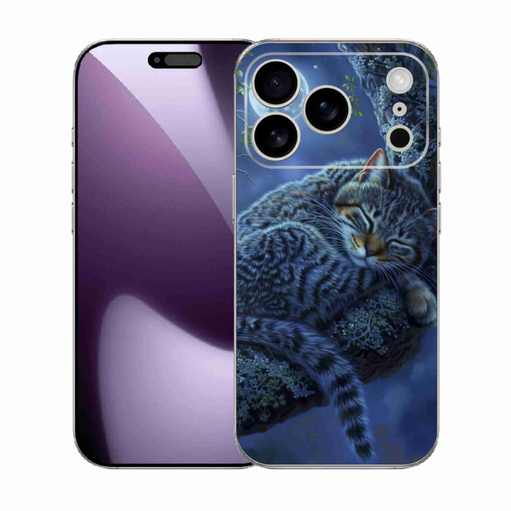 Gélový kryt mmCase na iPhone 17 Pro - spiaca mačka